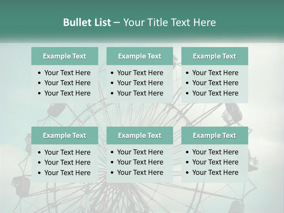 A Ferris Wheel On A Cloudy Day With A Sky Background PowerPoint Template