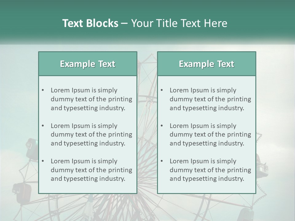 A Ferris Wheel On A Cloudy Day With A Sky Background PowerPoint Template
