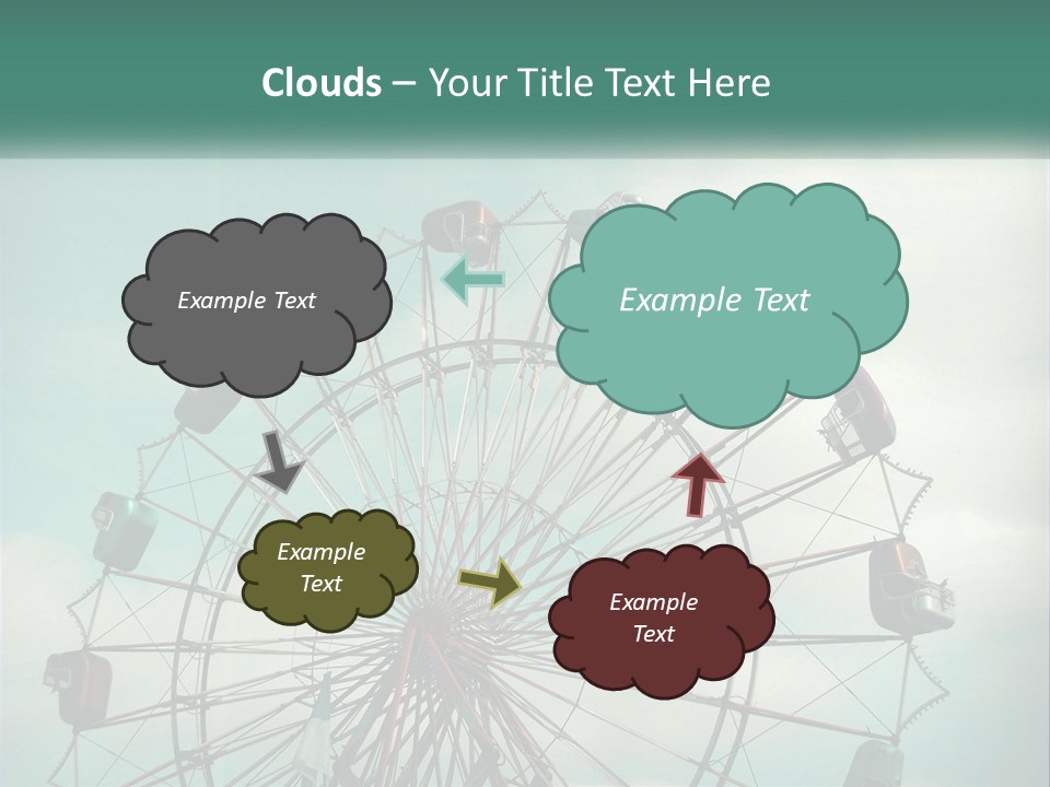 A Ferris Wheel On A Cloudy Day With A Sky Background PowerPoint Template