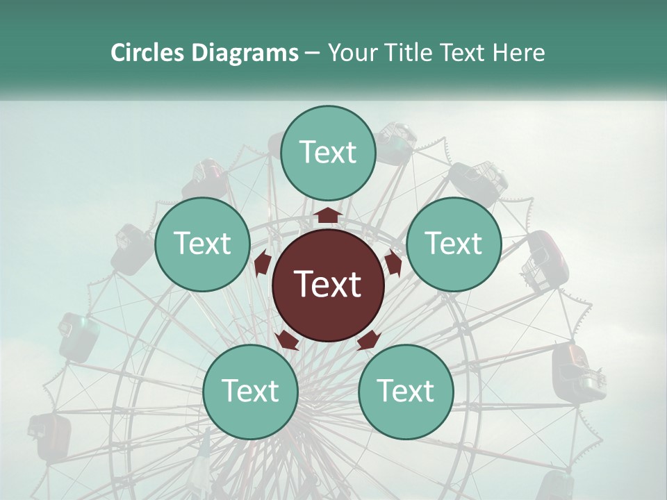 A Ferris Wheel On A Cloudy Day With A Sky Background PowerPoint Template