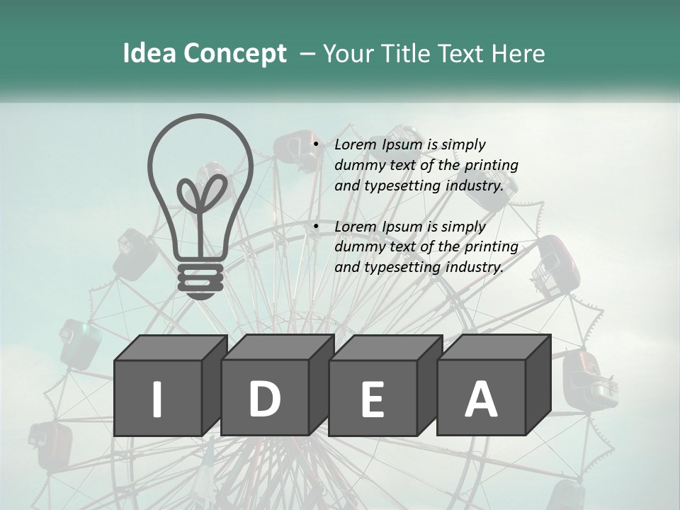 A Ferris Wheel On A Cloudy Day With A Sky Background PowerPoint Template