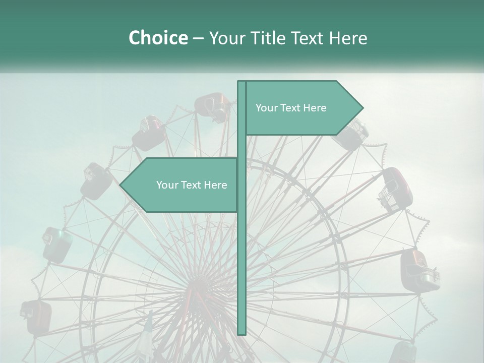 A Ferris Wheel On A Cloudy Day With A Sky Background PowerPoint Template