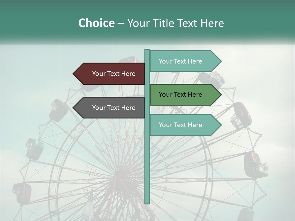 A Ferris Wheel On A Cloudy Day With A Sky Background PowerPoint Template