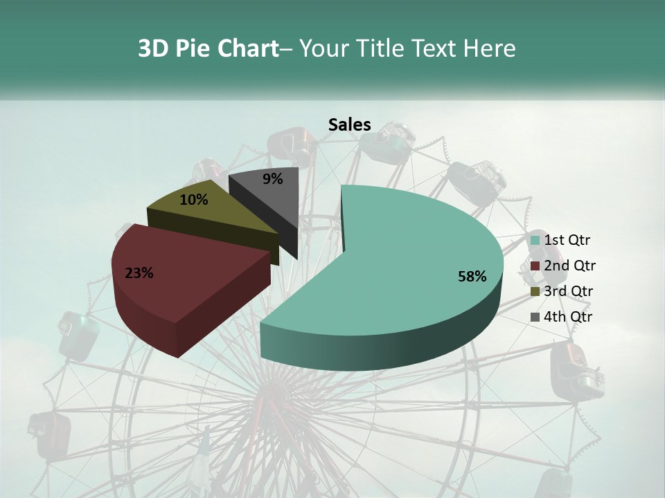 A Ferris Wheel On A Cloudy Day With A Sky Background PowerPoint Template