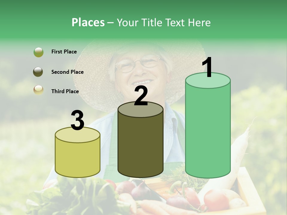 A Woman Holding A Basket Full Of Vegetables PowerPoint Template