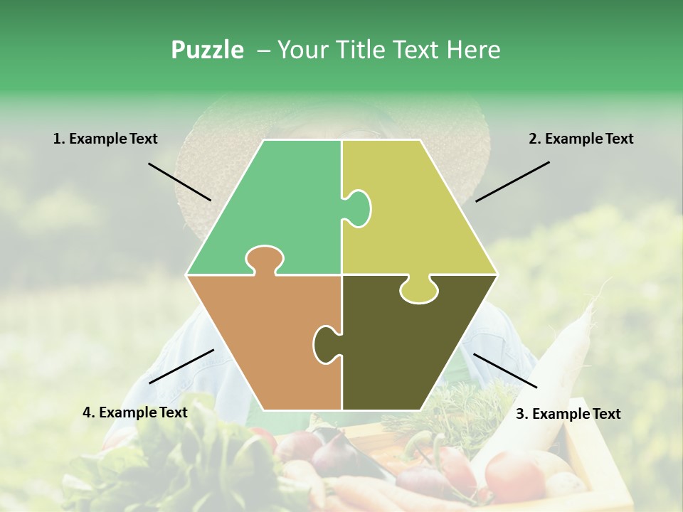 A Woman Holding A Basket Full Of Vegetables PowerPoint Template