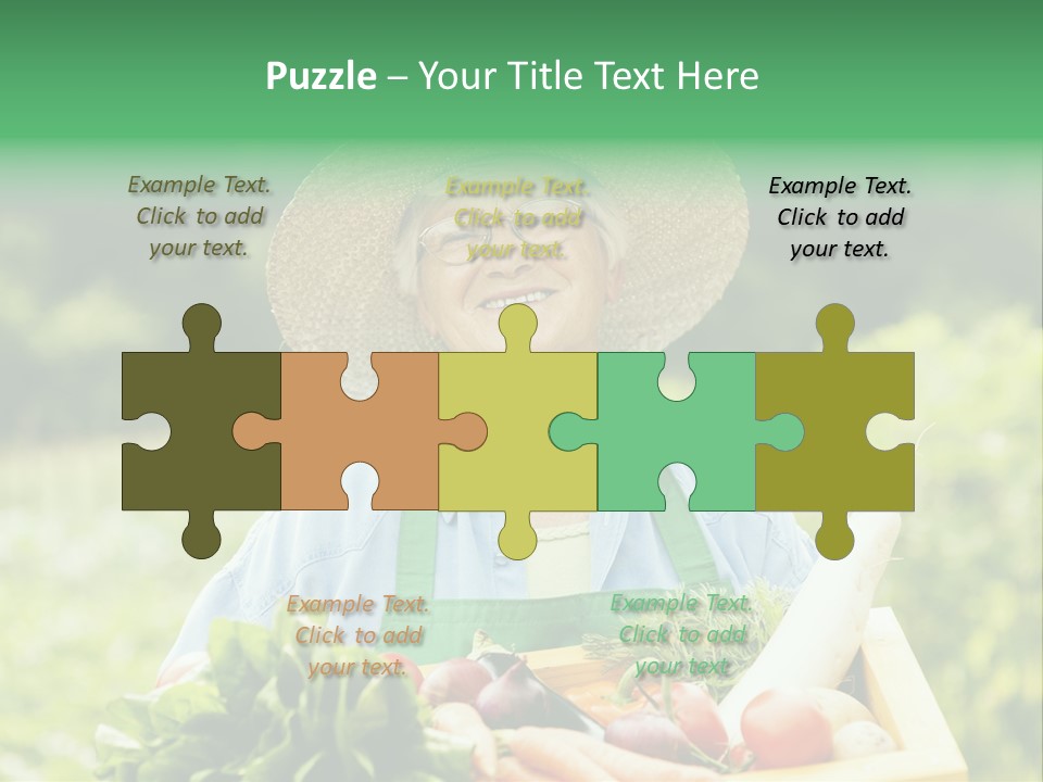 A Woman Holding A Basket Full Of Vegetables PowerPoint Template