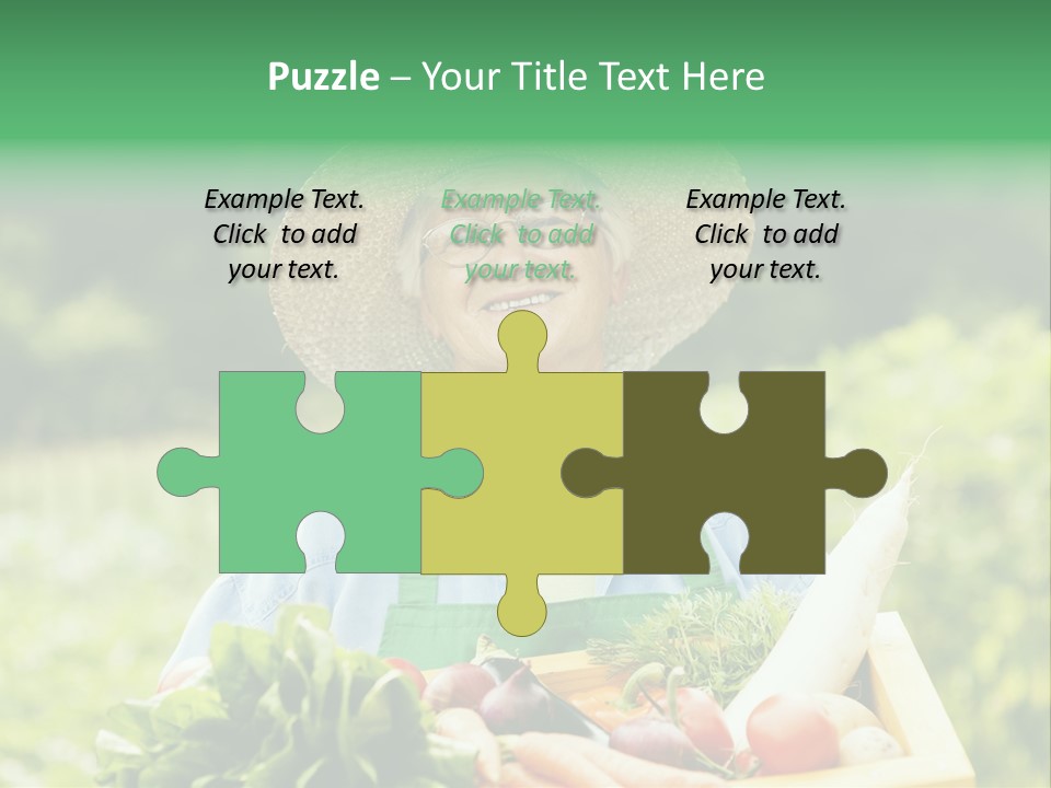 A Woman Holding A Basket Full Of Vegetables PowerPoint Template