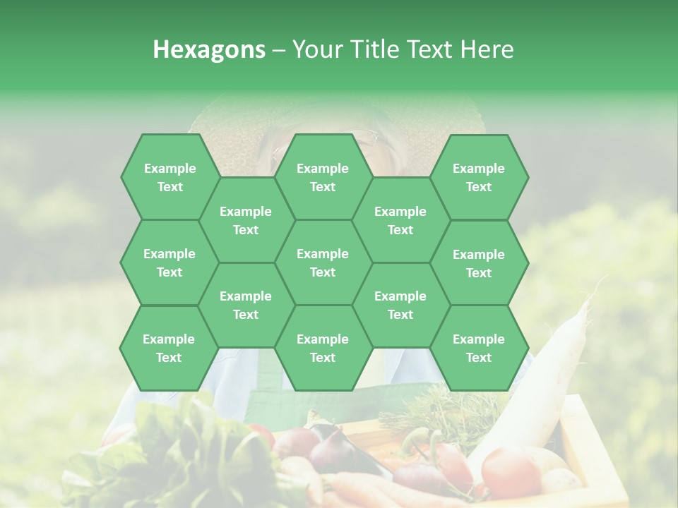 A Woman Holding A Basket Full Of Vegetables PowerPoint Template