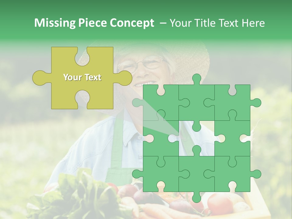 A Woman Holding A Basket Full Of Vegetables PowerPoint Template