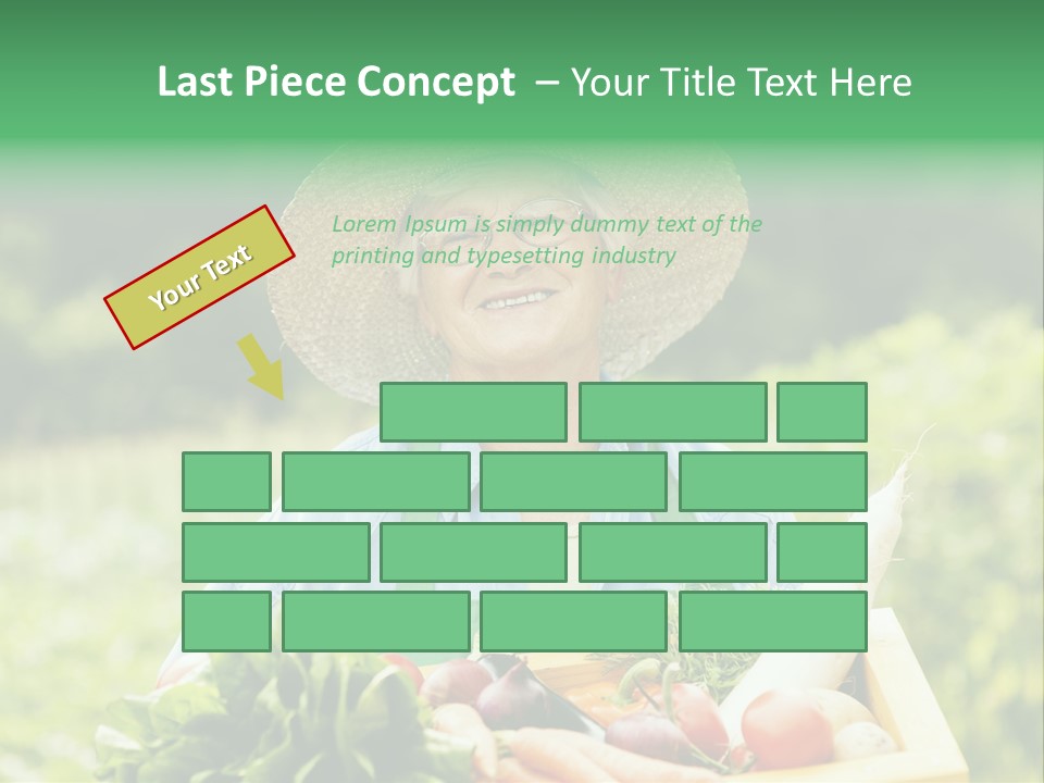 A Woman Holding A Basket Full Of Vegetables PowerPoint Template