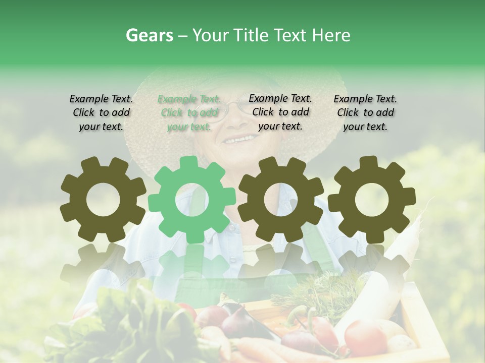 A Woman Holding A Basket Full Of Vegetables PowerPoint Template