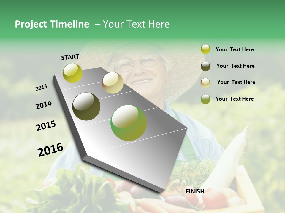 A Woman Holding A Basket Full Of Vegetables PowerPoint Template