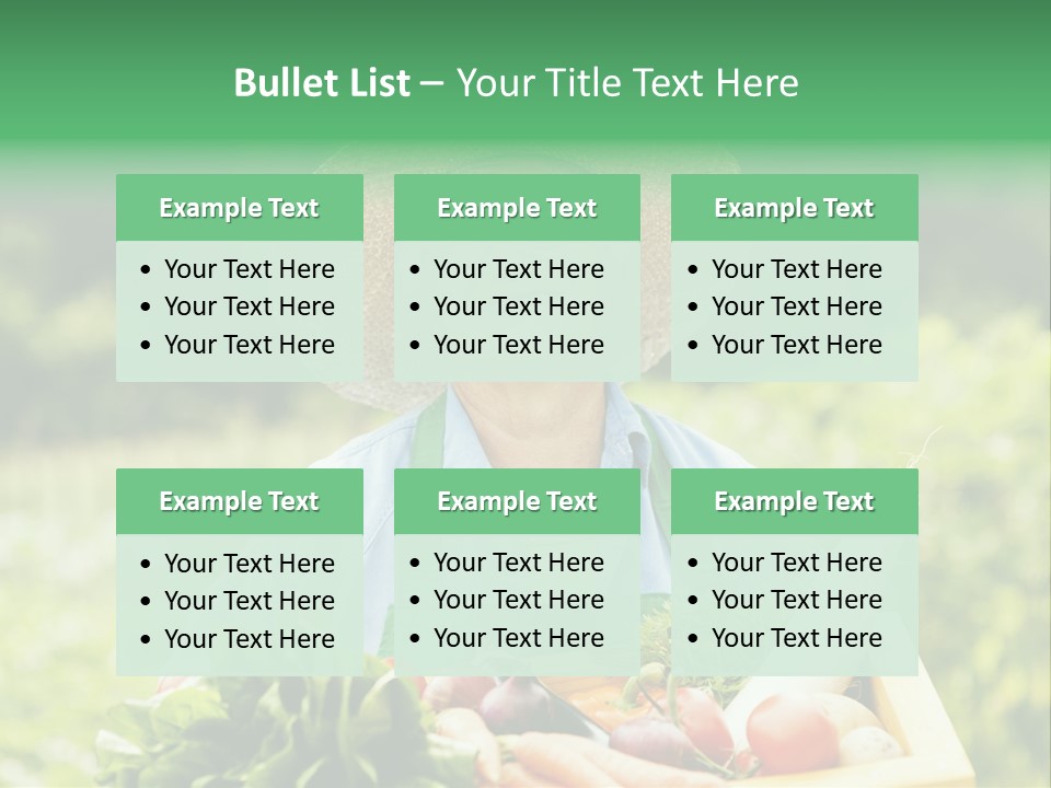 A Woman Holding A Basket Full Of Vegetables PowerPoint Template