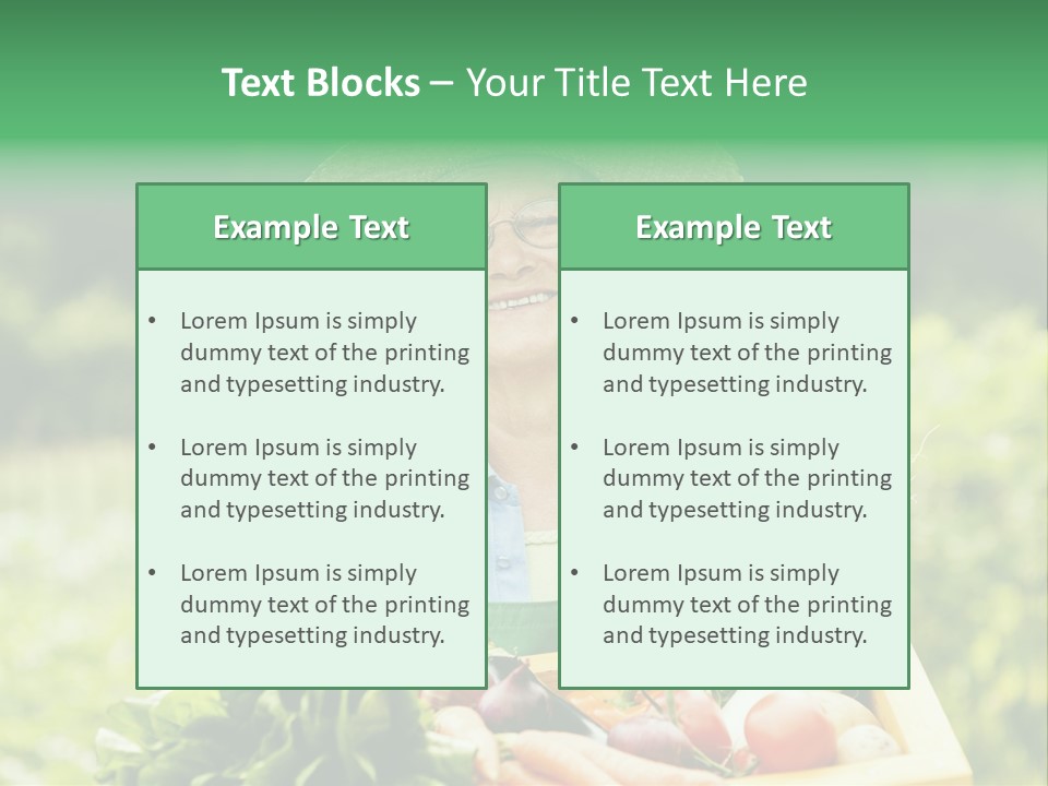 A Woman Holding A Basket Full Of Vegetables PowerPoint Template