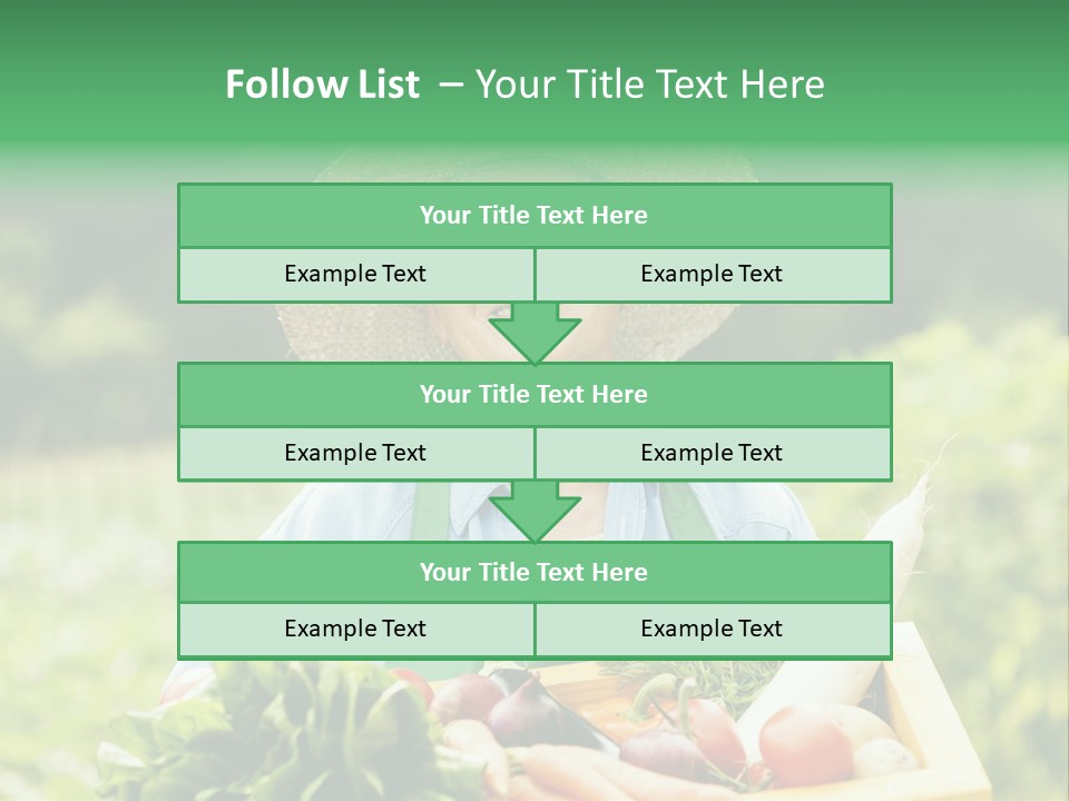A Woman Holding A Basket Full Of Vegetables PowerPoint Template