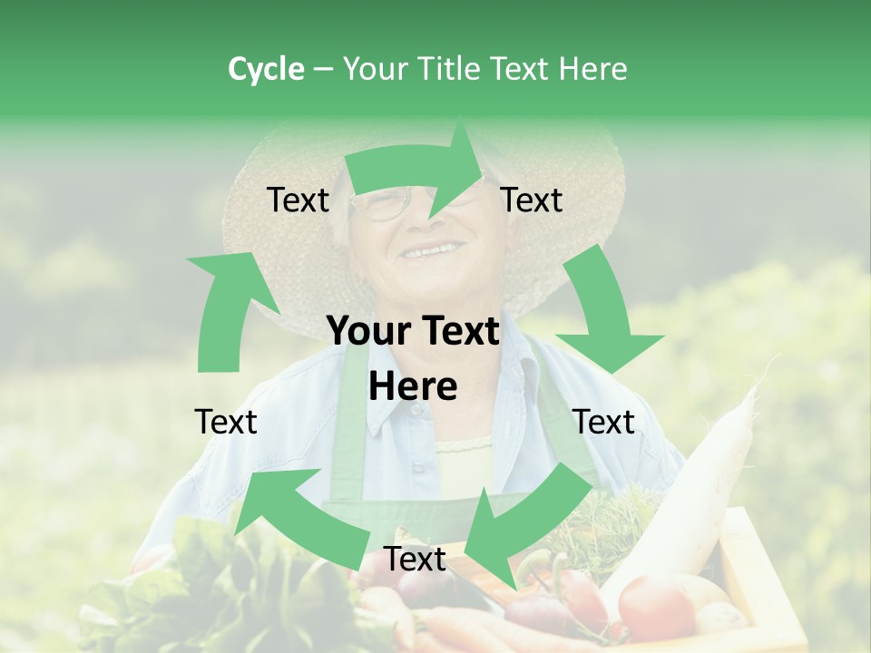 A Woman Holding A Basket Full Of Vegetables PowerPoint Template