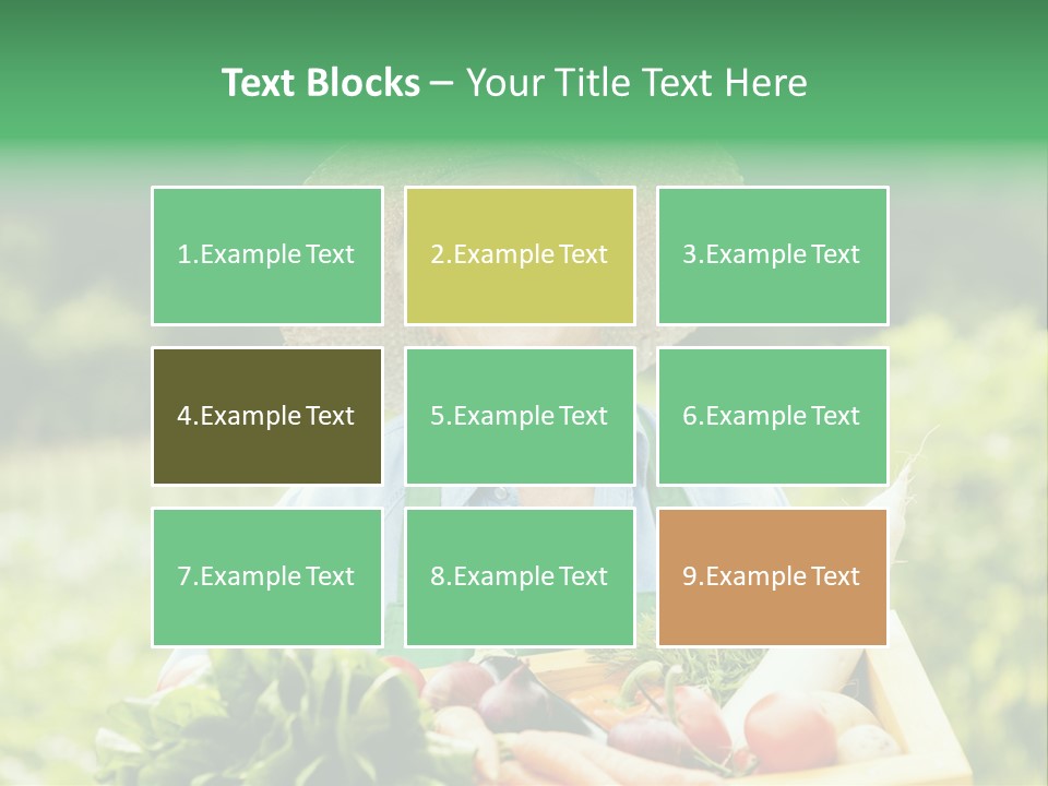 A Woman Holding A Basket Full Of Vegetables PowerPoint Template