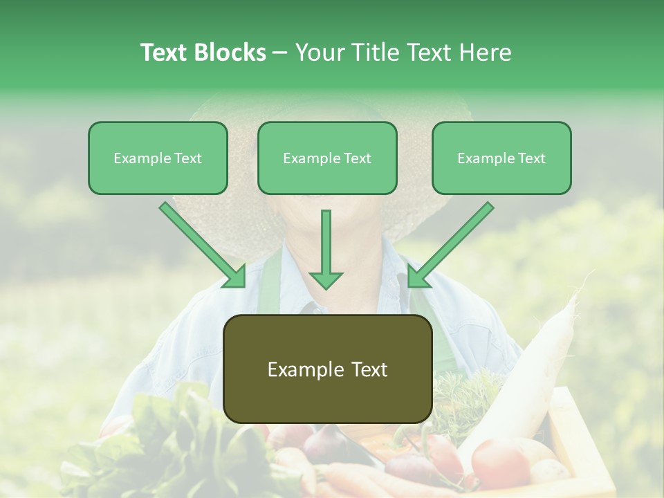 A Woman Holding A Basket Full Of Vegetables PowerPoint Template