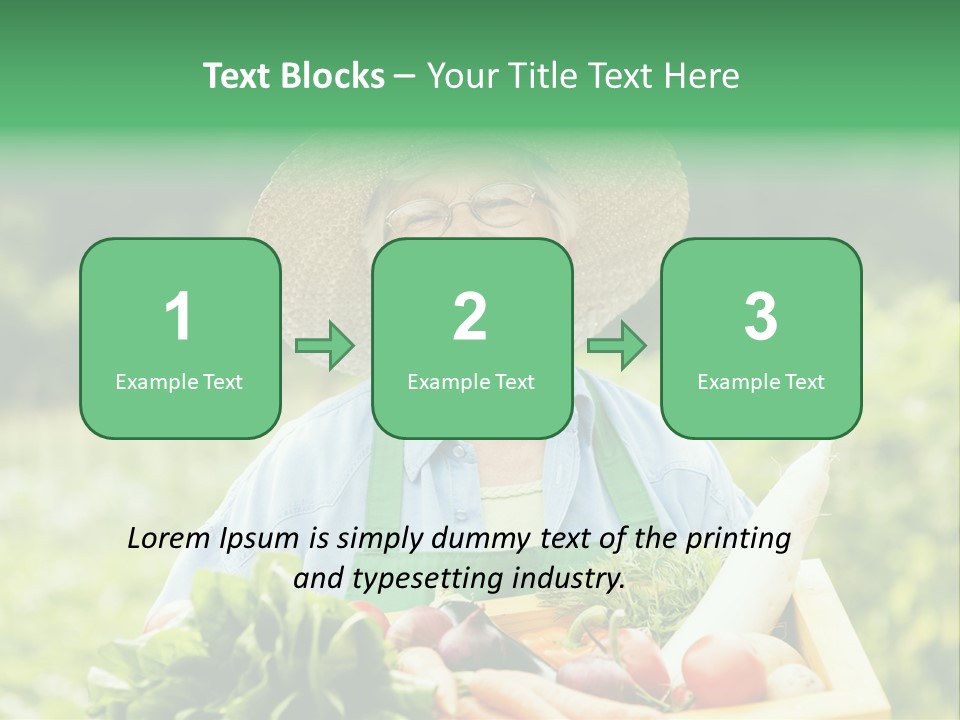 A Woman Holding A Basket Full Of Vegetables PowerPoint Template