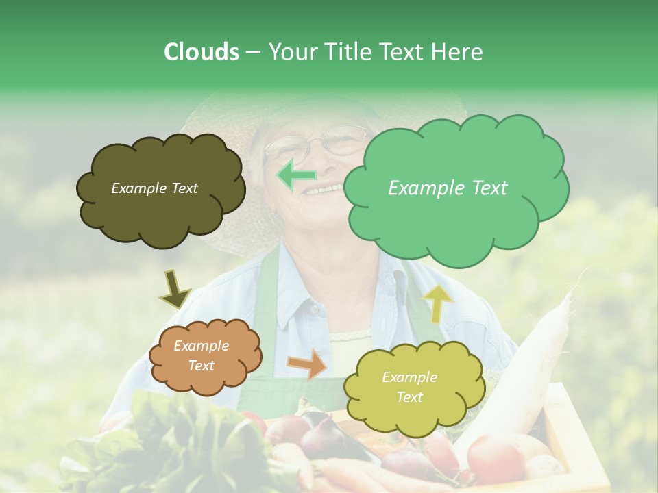 A Woman Holding A Basket Full Of Vegetables PowerPoint Template