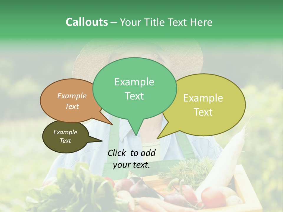 A Woman Holding A Basket Full Of Vegetables PowerPoint Template