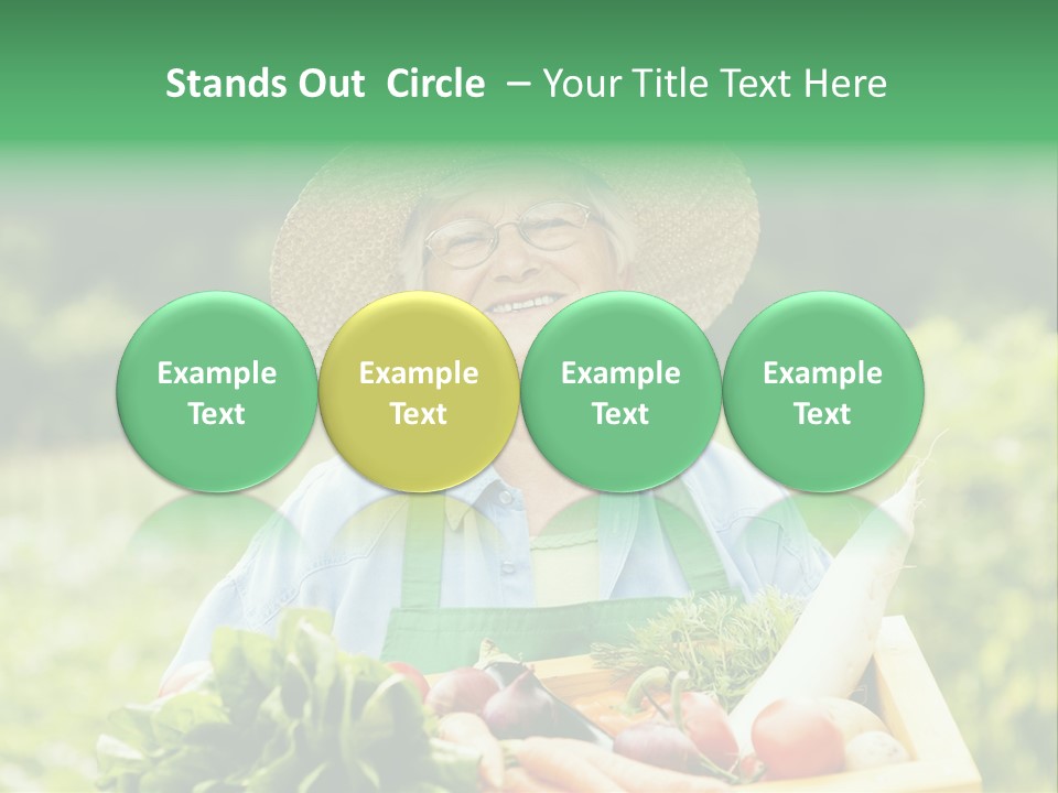 A Woman Holding A Basket Full Of Vegetables PowerPoint Template