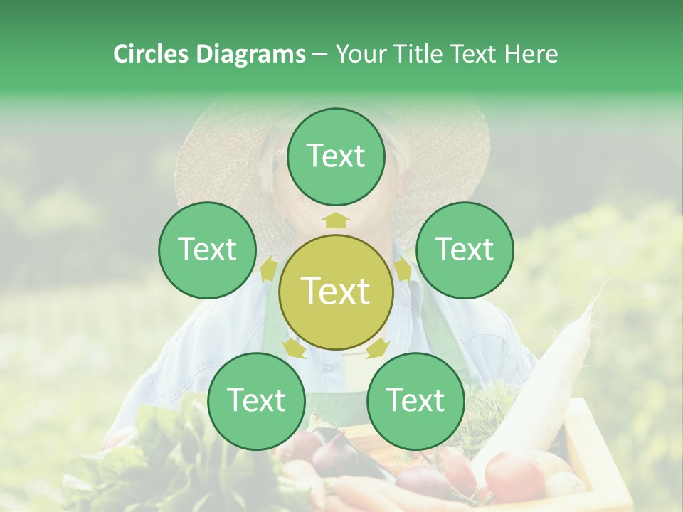 A Woman Holding A Basket Full Of Vegetables PowerPoint Template