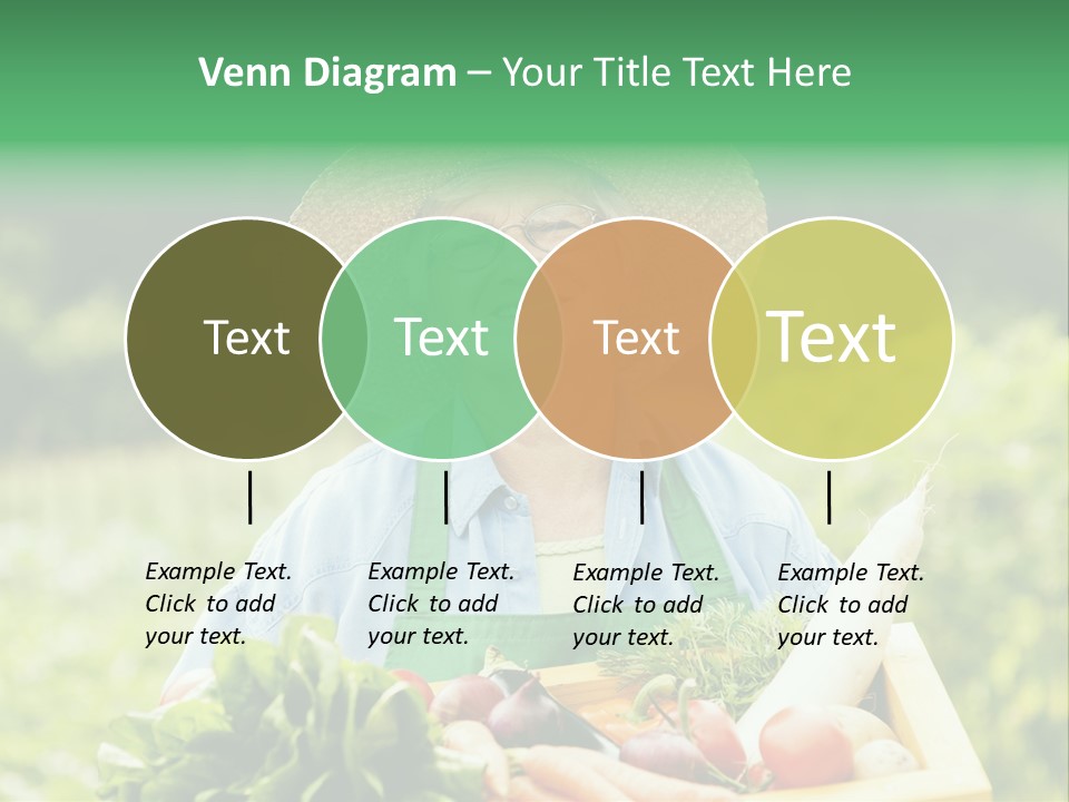 A Woman Holding A Basket Full Of Vegetables PowerPoint Template