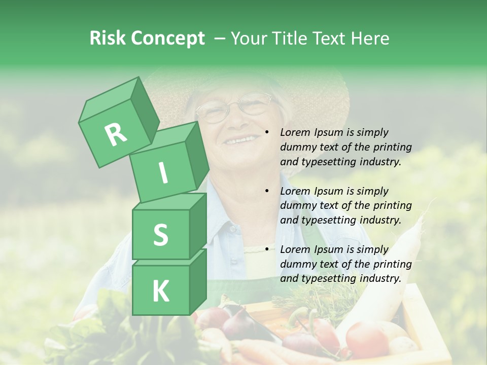 A Woman Holding A Basket Full Of Vegetables PowerPoint Template