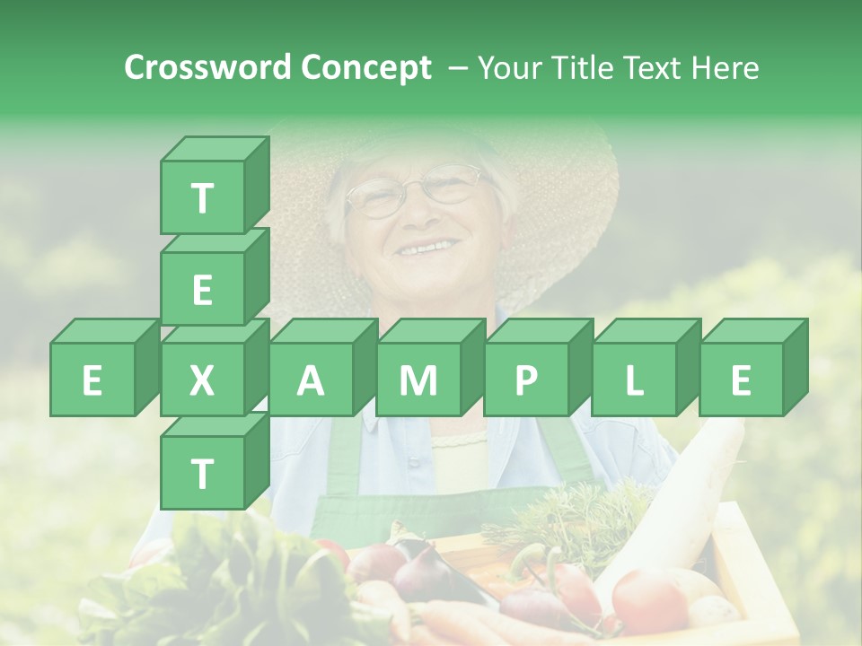 A Woman Holding A Basket Full Of Vegetables PowerPoint Template