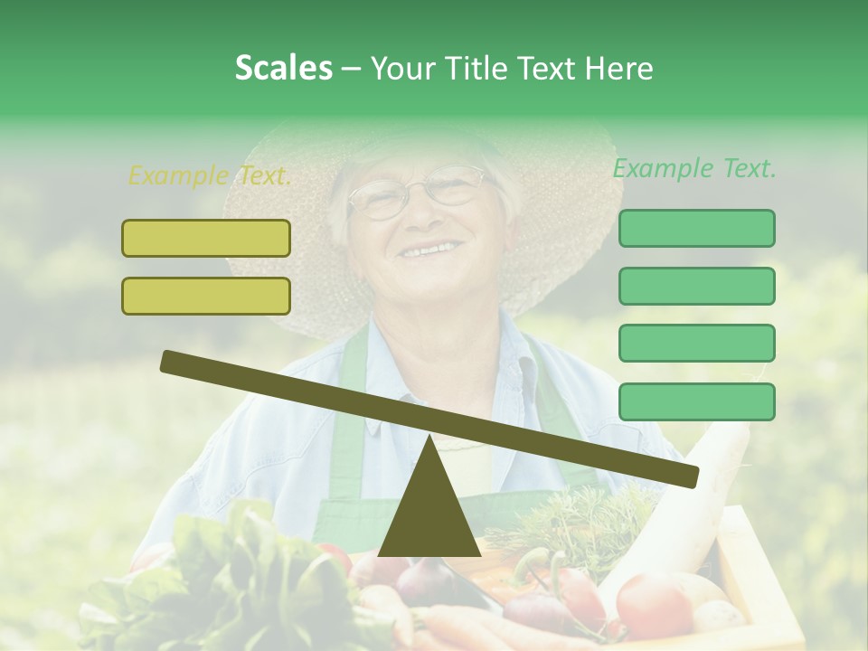 A Woman Holding A Basket Full Of Vegetables PowerPoint Template