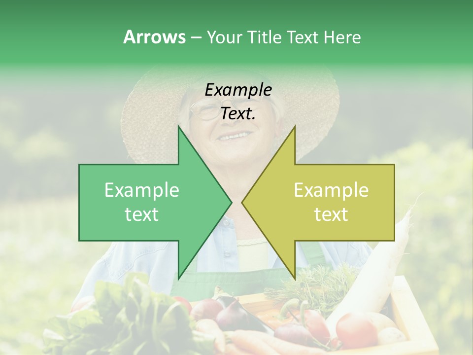 A Woman Holding A Basket Full Of Vegetables PowerPoint Template