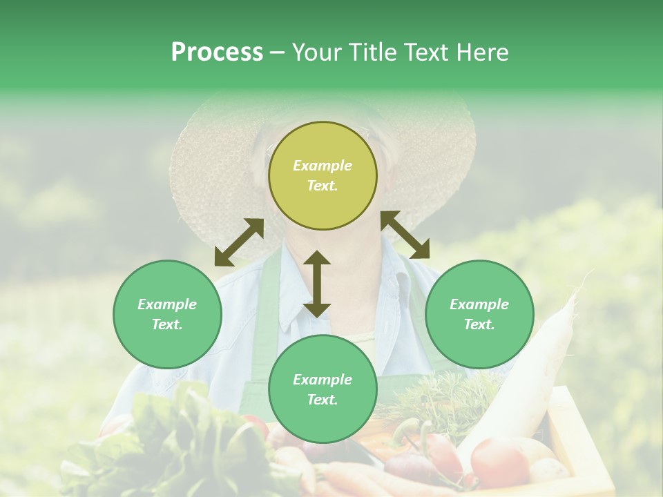 A Woman Holding A Basket Full Of Vegetables PowerPoint Template