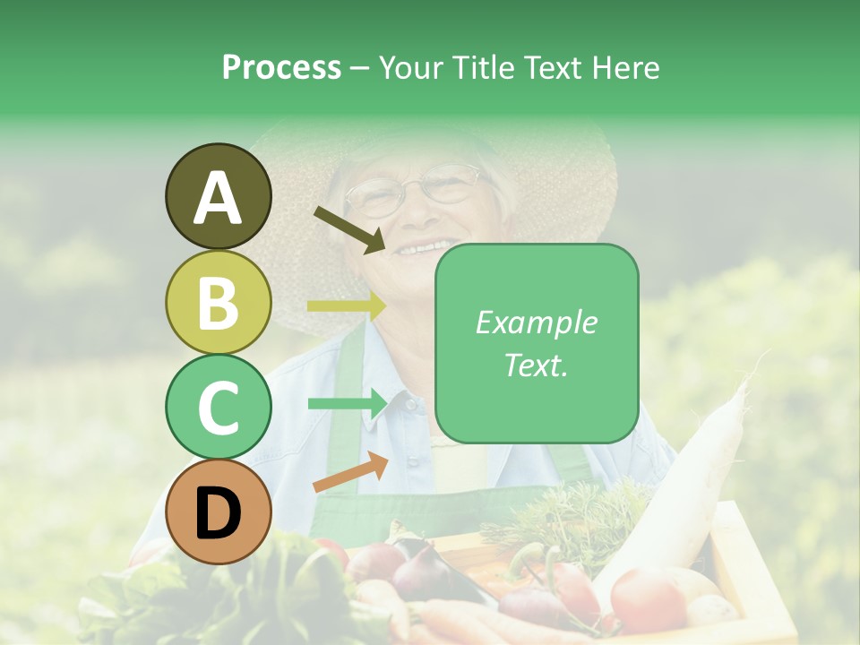 A Woman Holding A Basket Full Of Vegetables PowerPoint Template