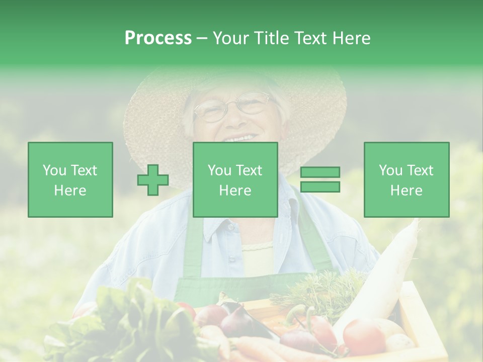 A Woman Holding A Basket Full Of Vegetables PowerPoint Template