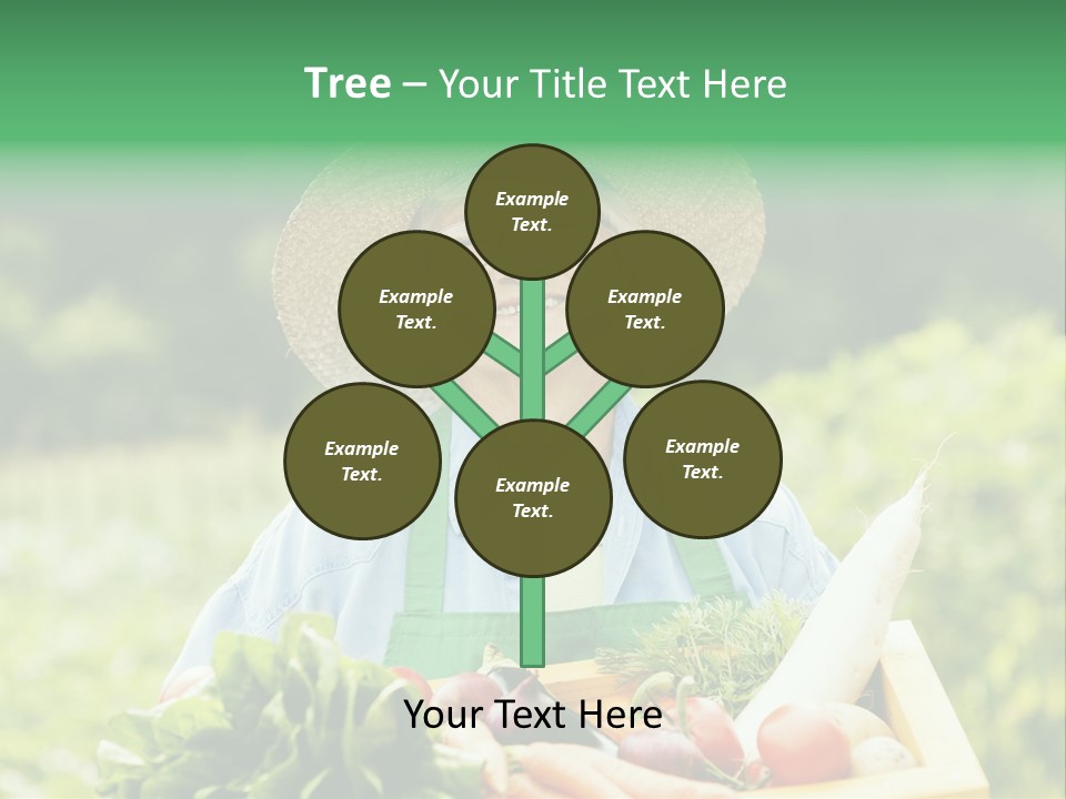 A Woman Holding A Basket Full Of Vegetables PowerPoint Template