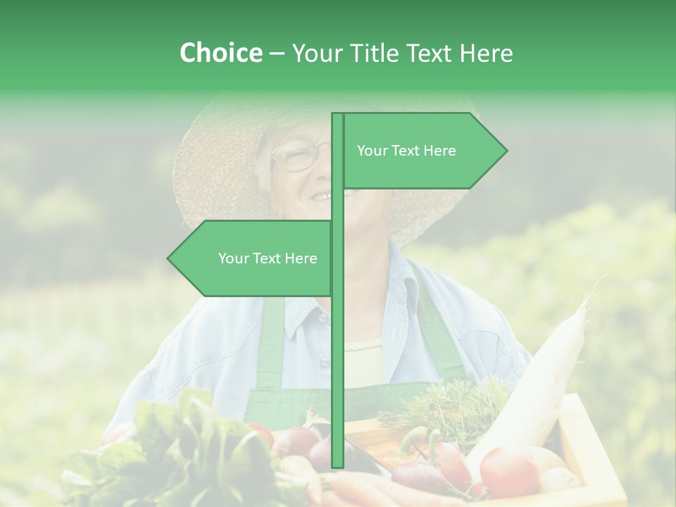 A Woman Holding A Basket Full Of Vegetables PowerPoint Template