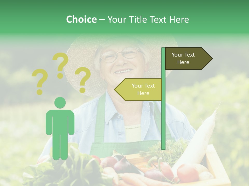 A Woman Holding A Basket Full Of Vegetables PowerPoint Template