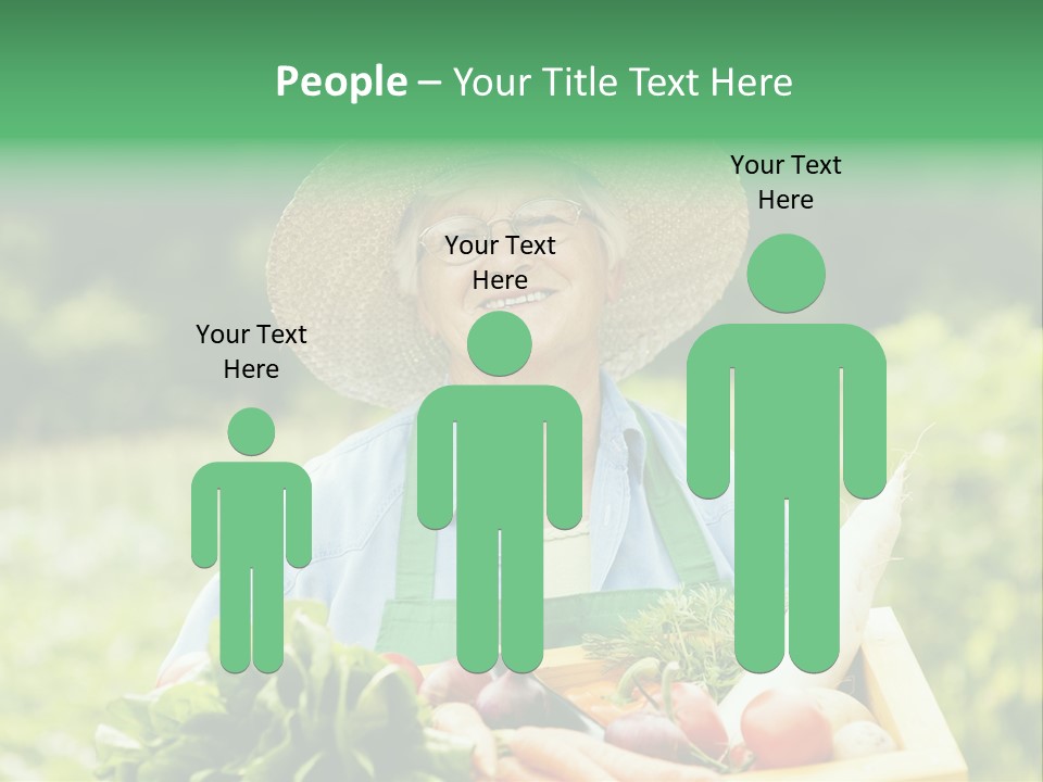 A Woman Holding A Basket Full Of Vegetables PowerPoint Template