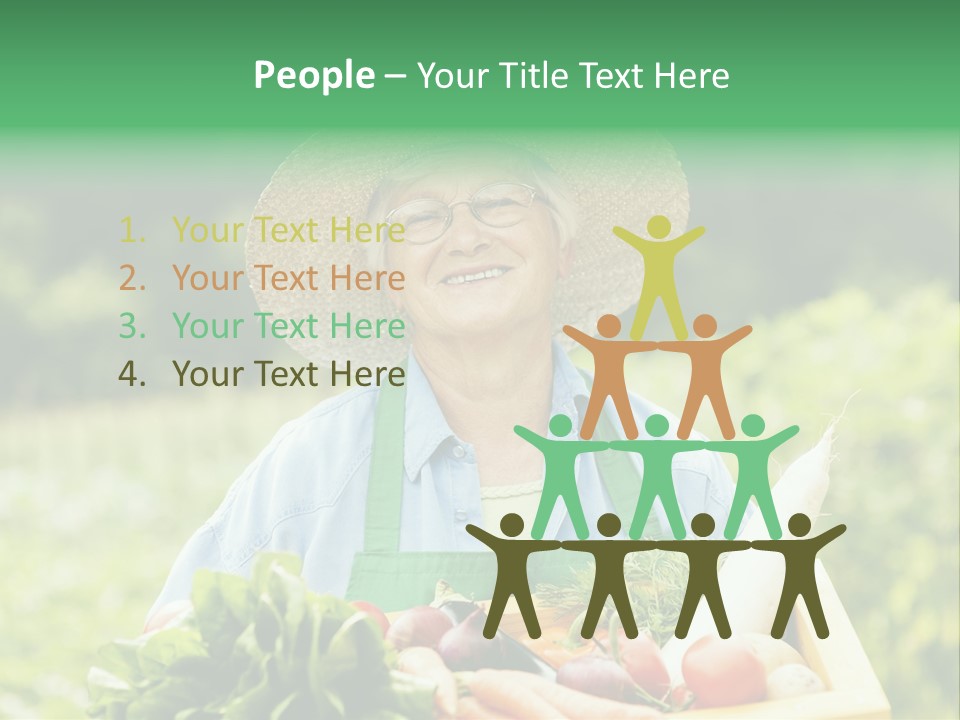 A Woman Holding A Basket Full Of Vegetables PowerPoint Template