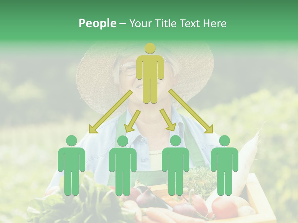 A Woman Holding A Basket Full Of Vegetables PowerPoint Template