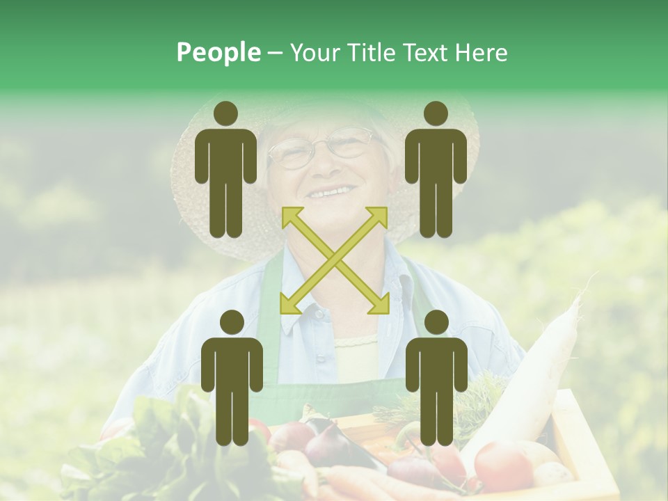 A Woman Holding A Basket Full Of Vegetables PowerPoint Template
