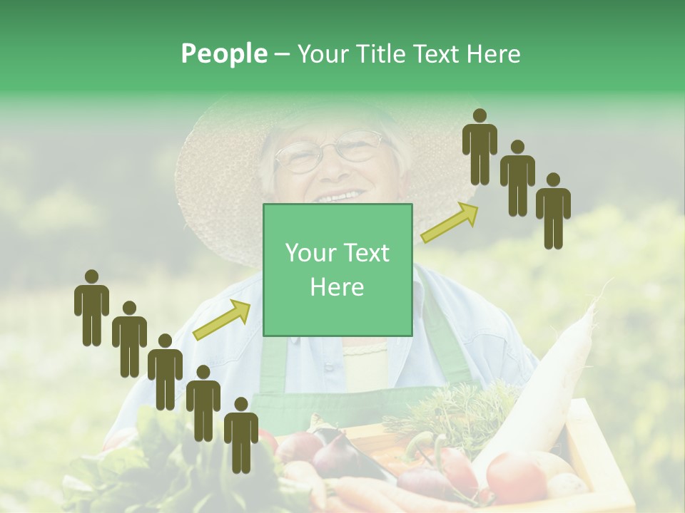 A Woman Holding A Basket Full Of Vegetables PowerPoint Template