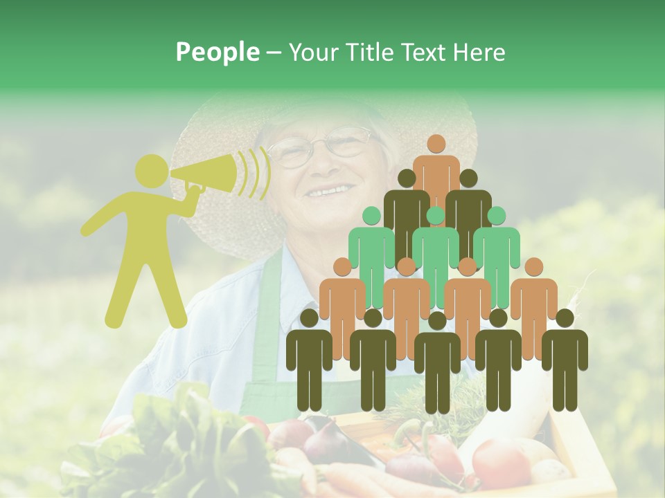 A Woman Holding A Basket Full Of Vegetables PowerPoint Template