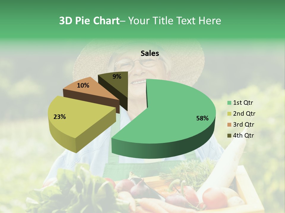 A Woman Holding A Basket Full Of Vegetables PowerPoint Template