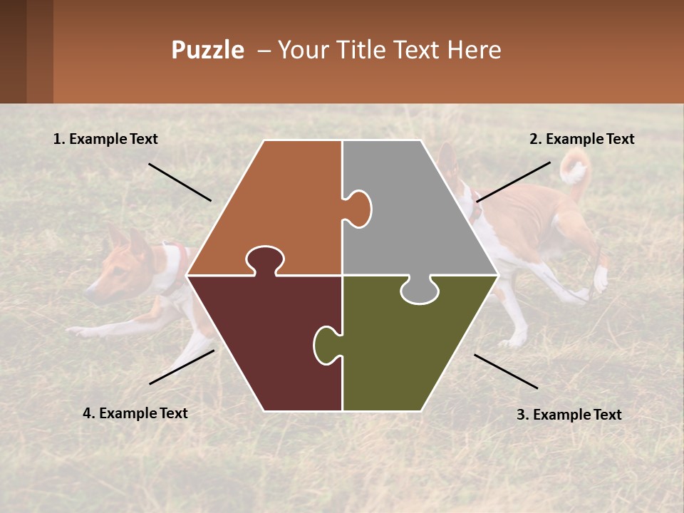 Two Dogs Running In A Field Powerpoint Template PowerPoint Template