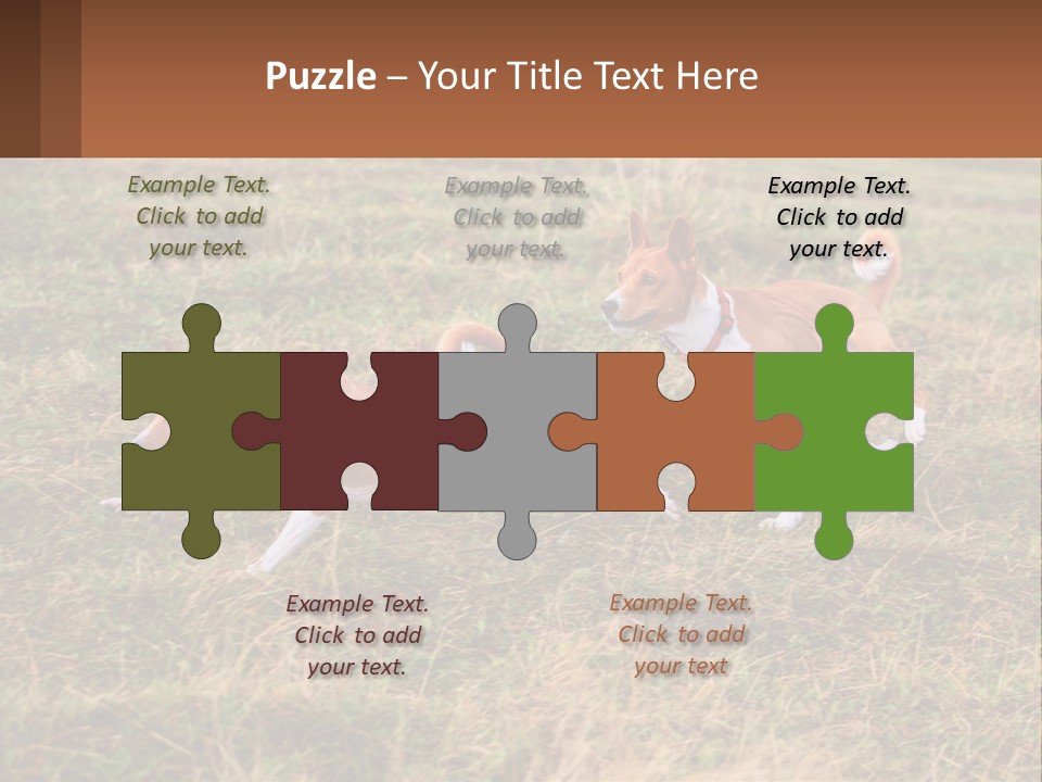 Two Dogs Running In A Field Powerpoint Template PowerPoint Template