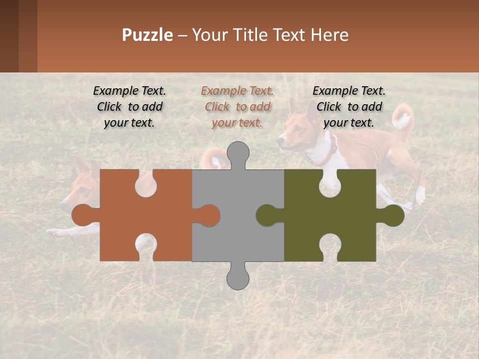 Two Dogs Running In A Field Powerpoint Template PowerPoint Template