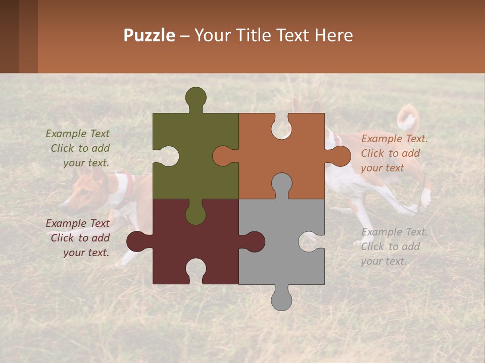 Two Dogs Running In A Field Powerpoint Template PowerPoint Template